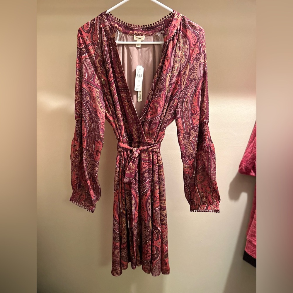Autumn Paisley Print in Merlot, Women's Midi Dress